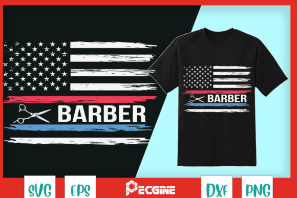 A Close Look at the American Flag Barber Embroidery Design