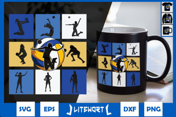 A Volleyball Retro Vintage Silhouette for Craft and Graphic Branding