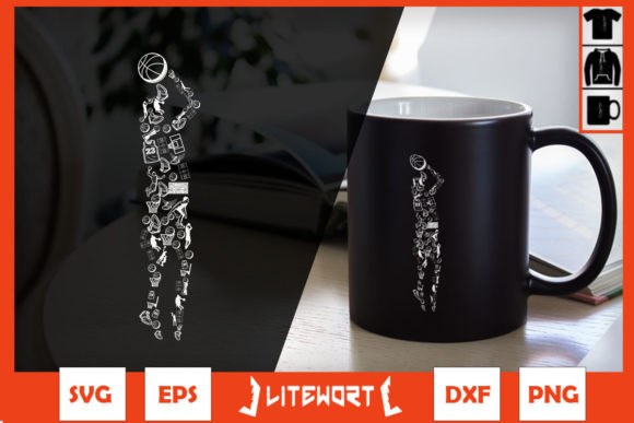 Basketball Player Doodle Graphics for Crafters and Sellers
