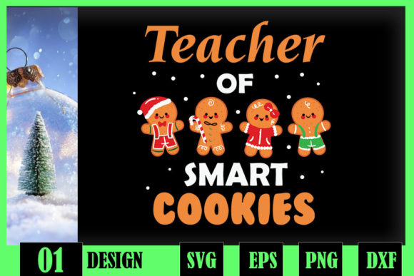 Cute Gingerbread Design for Embroidered Teacher Gifts
