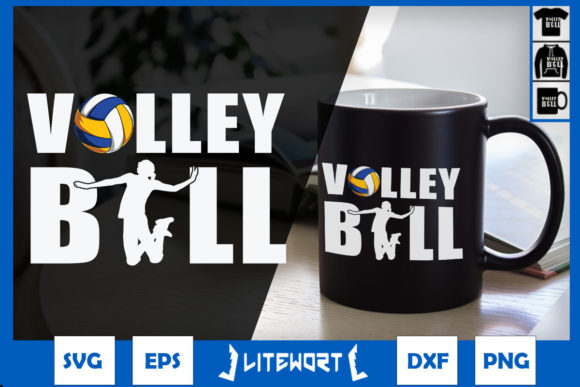Girls Volleyball Silhouette Playing Graphics for Crafters
