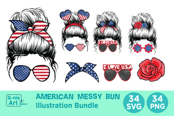 Messy Bun American Style Bundle: A Designer's Review of Graphics and Print Templates