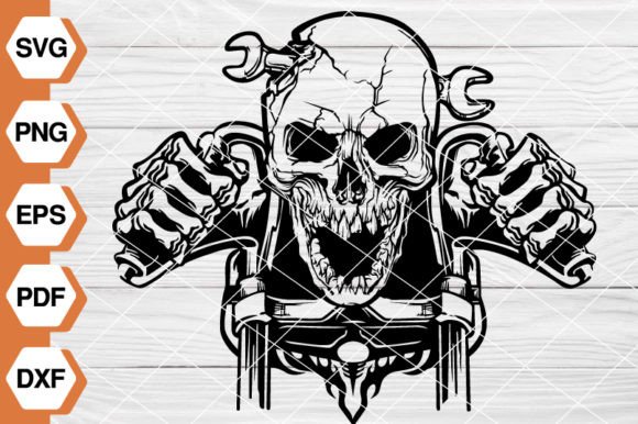 Motorcycle Skull Graphics for Bold Brand Identity
