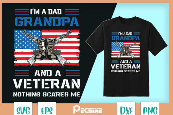 Nothing Scares Me Vetaran Grandpa: A Graphic Asset for T-Shirt & Publishing Designs