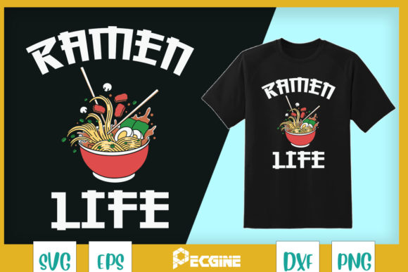 Ramen Noodle Anime Ramen Life Graphics for Content & T-Shirt Designs