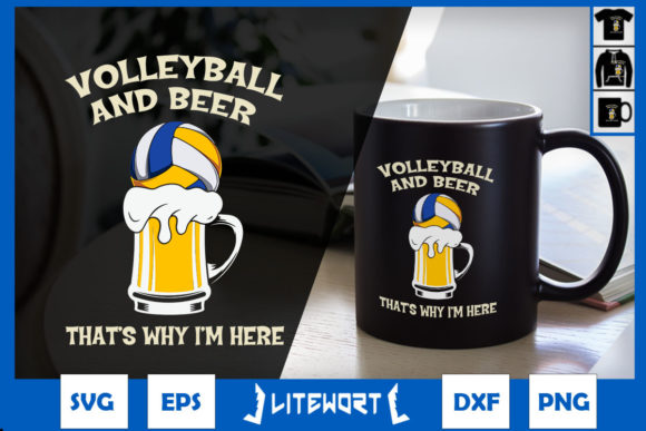 Volleyball and Beer Graphics for Branding & Crafts