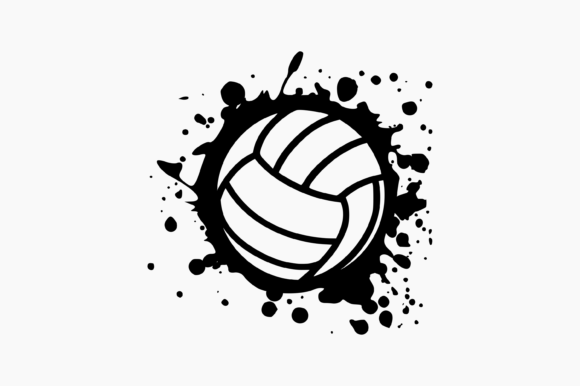 Volleyball Ball Splat Ink: A Dynamic Graphic for Crafts & Campaigns